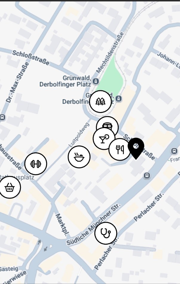 Umgebungskarte mit Points of Interest aus MY VIVENDA